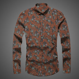 Vintage Floral Fitted Linen Shirt (3 Colors Available) - Barber Clips