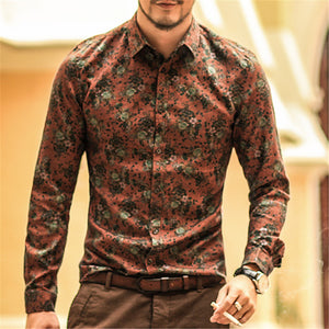 Vintage Floral Fitted Linen Shirt (3 Colors Available) - Barber Clips