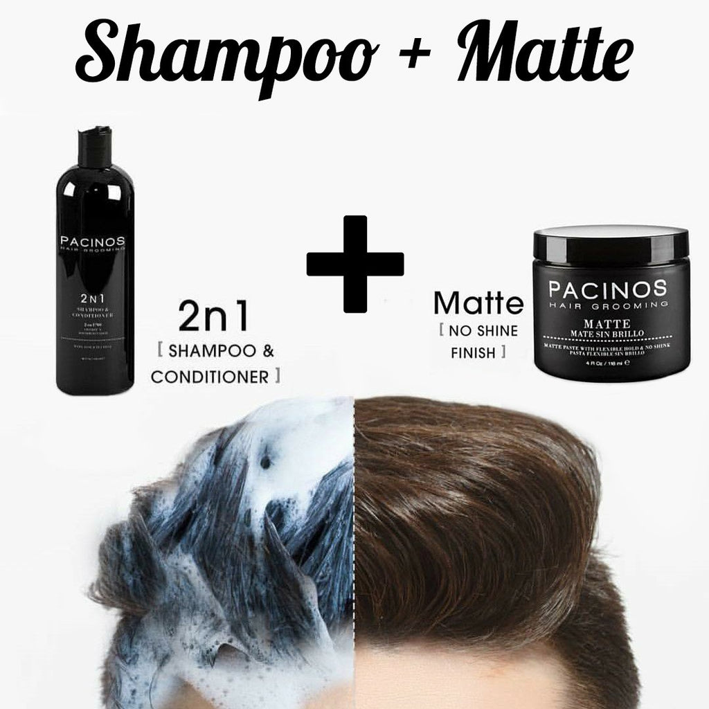 Pacinos Shampoo & Matte Combo - #1 Selling Combo - Barber Clips